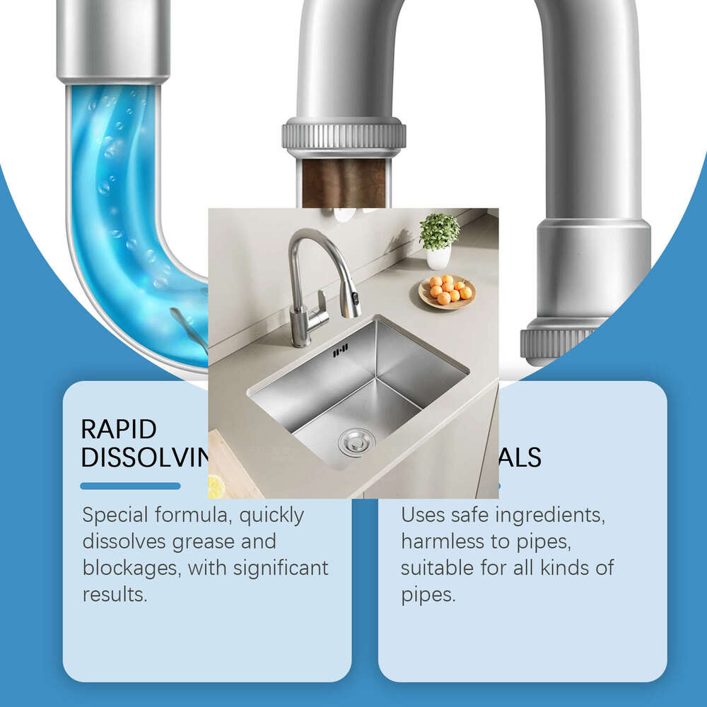 Jue-Fish Pipe Unclogging Kitchen and Bathroom Drain Oil Blockage Dissolving Deodorizing Cleaning Effervescent Tablets S260130