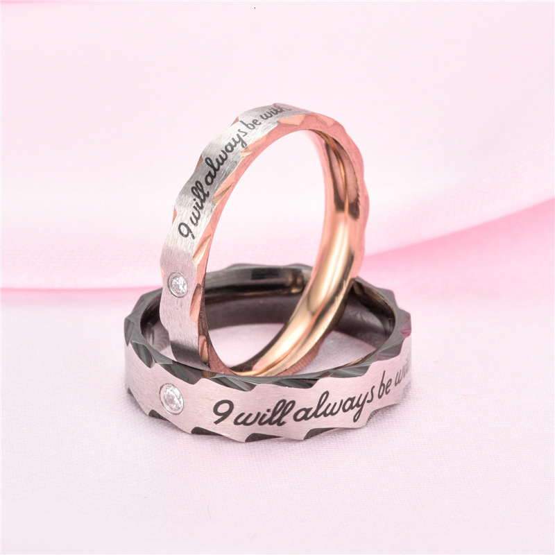 Classic Fashion Style Diamond-Studded Rose Gold Black LOVE Flower Claw Couple Rings Manufacturer