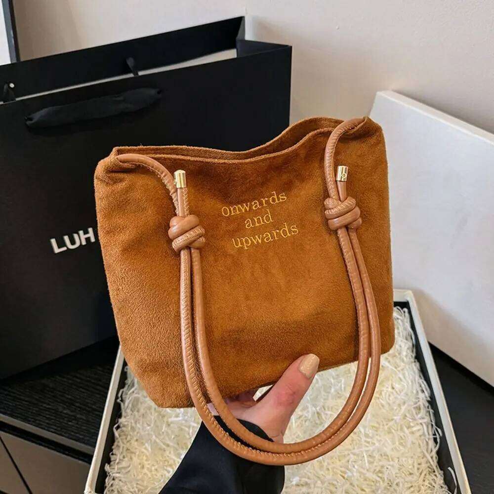 Casual Suede Handbag Rope Buckle Design Adjustable Straps Crossbody Bag Multicolor Handbags Shop Z260130
