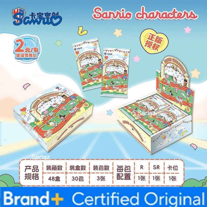 Sanrio Original Kuromi Hello Kitty Shining Card Cartoon My Melody Collectible Game Cards Toy For Children Gift H260130