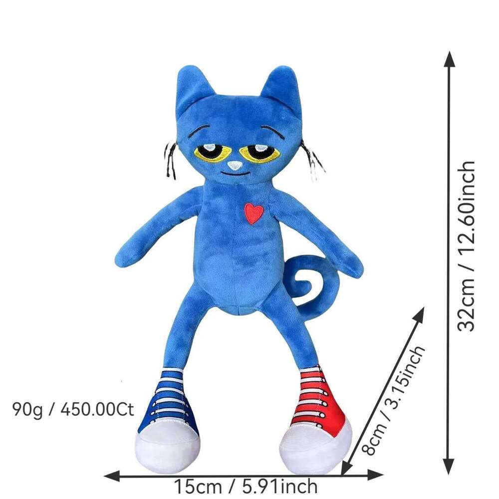 New Good-looking 30cm Pete The Cat Plush Game Animation Children's Birthday And Holiday Gifts Room Decor Plushies Toy Y260128