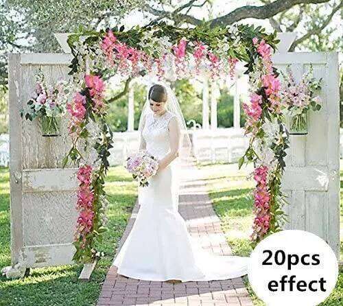 2m Artificial Flowers Wisteria Garland Vine Rattan Silk Hanging Flower for Home Garden Outdoor Wedding Arch Floral Decor Y260130