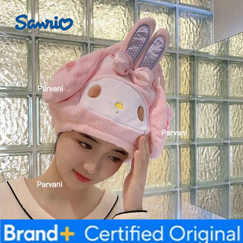 Sanrio Japanese Anime Cartoon Kawaii My Melody DryingTowel Cap Bath Turban Super Absorbent Quick Dry Head Wrap for Girls Home Use H260130
