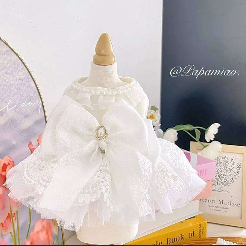 Luxury Princess Cat Wedding Dress Dog Dresses for Small Dogs Pet Clothing Costume Puppy Supplies Skirt ropa para perros H260130