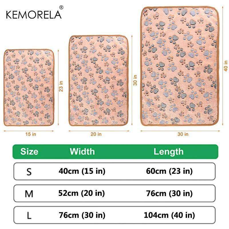 EFF Dog Bed Soft Fluffy Cute Paws/Elephant Pattern Pet Travel Mat Warm Comfortable Blanket for Cat Dogs 26W01130