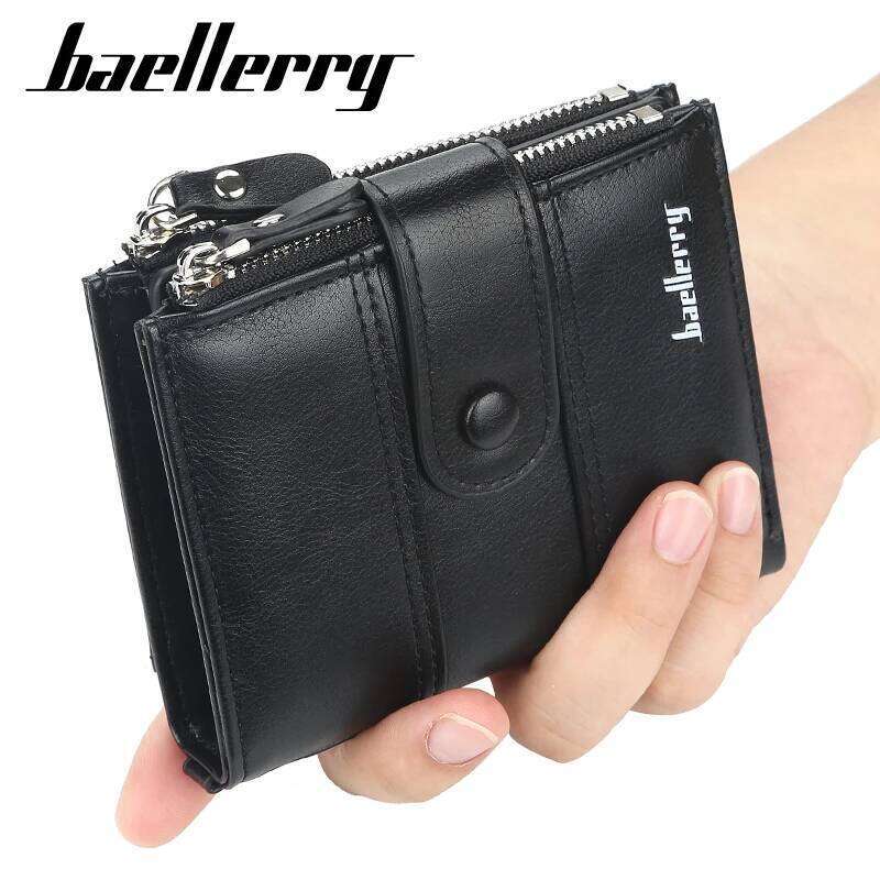 New Wallets Fashion Short Desigh Zipper Card Holder Men Leather Solid Coin Pocket High Quality Male Purse Z260130