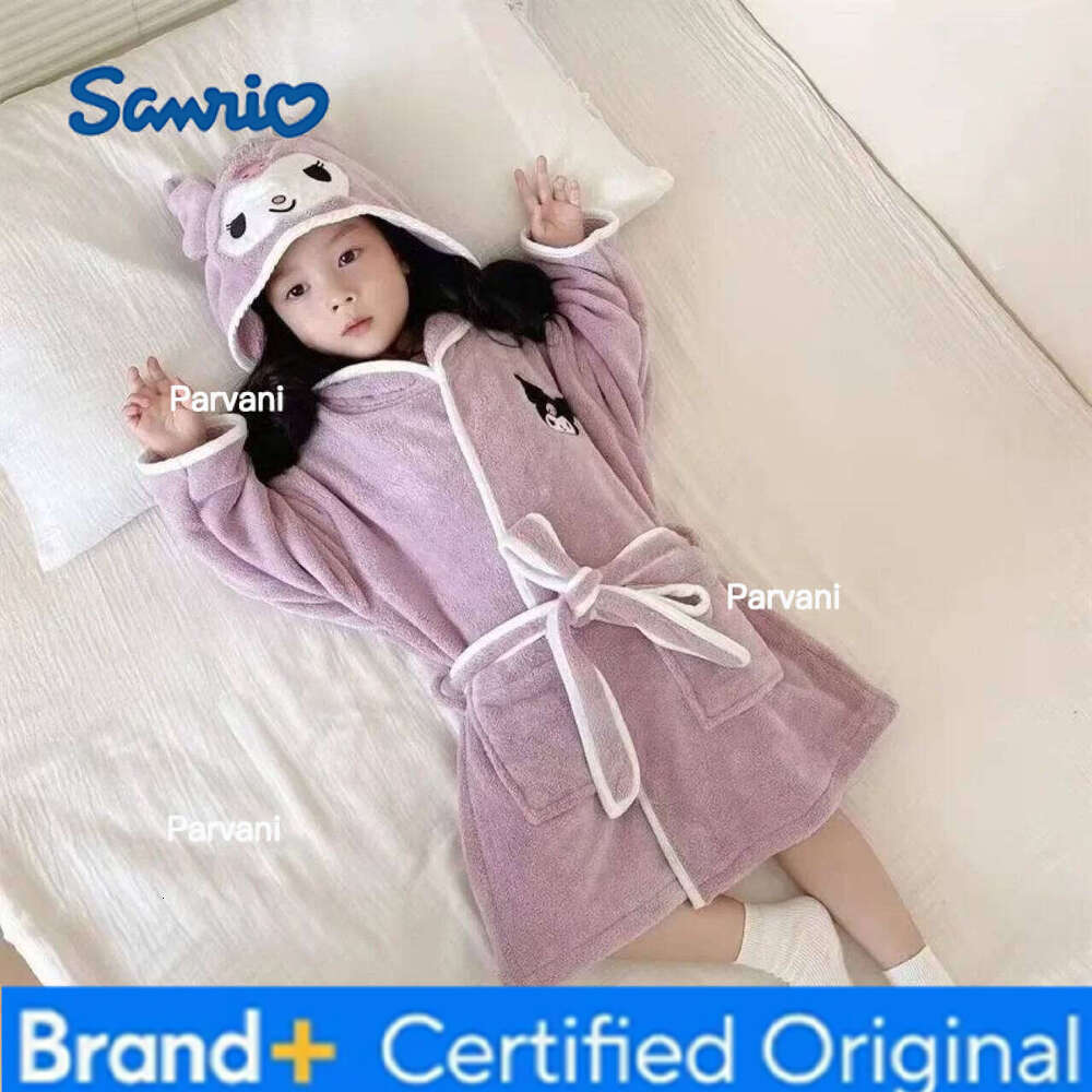 Sanrio Cinnamoroll My Melody Girl Nightgown Hot Kuromi Kawaii Child Long Style Pajamas Cartoon Gift New Cute Bathrobe H2601301