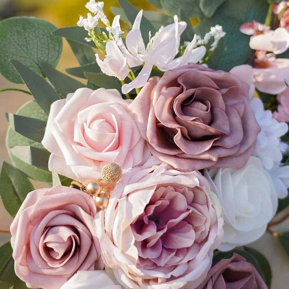2pcs Arch Decoration Flowers Home Decor Artificial Rose Flower Wreaths Set for Outdoor Wedding Welcome Signs Decorations Y260130