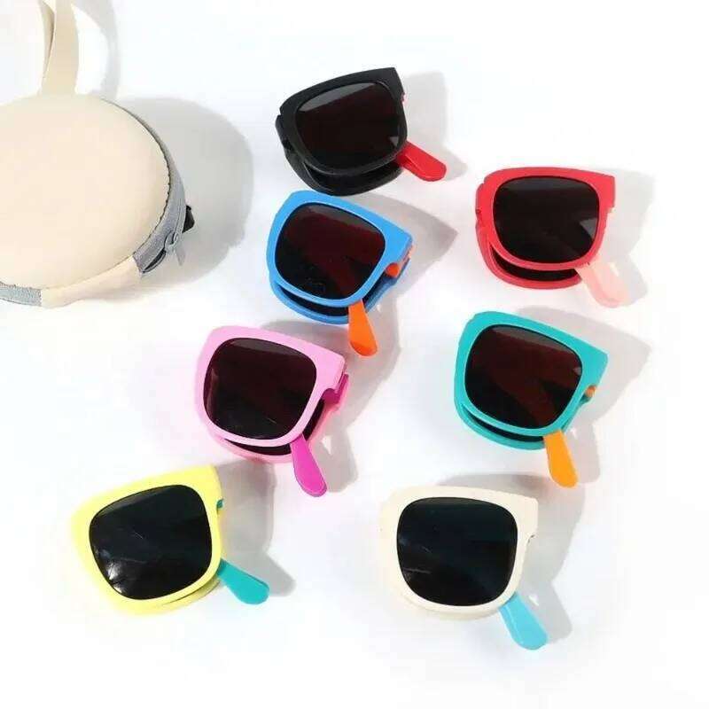Square Frame Kids Sunglasses Fashion UV400 Outdoor Foldable Sun Glasses Children Eyewear for Toddler Boys and Girls H260130