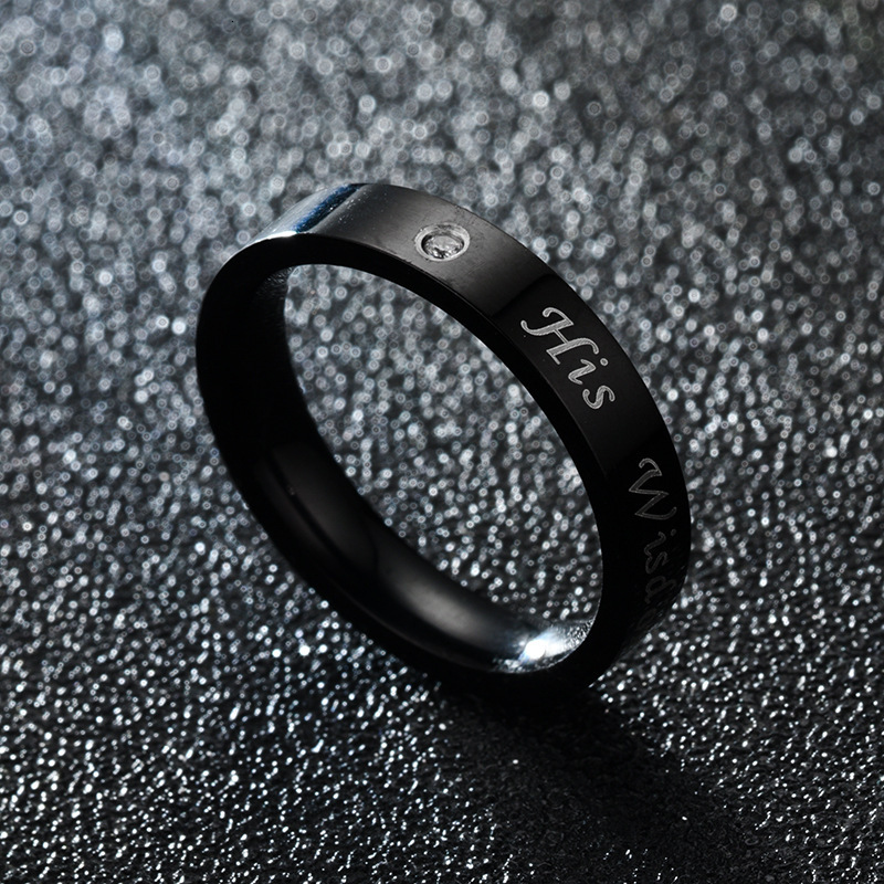 Hot-Selling New Black Her Beauty His Wisdom Fashion Diamond Couple Ring