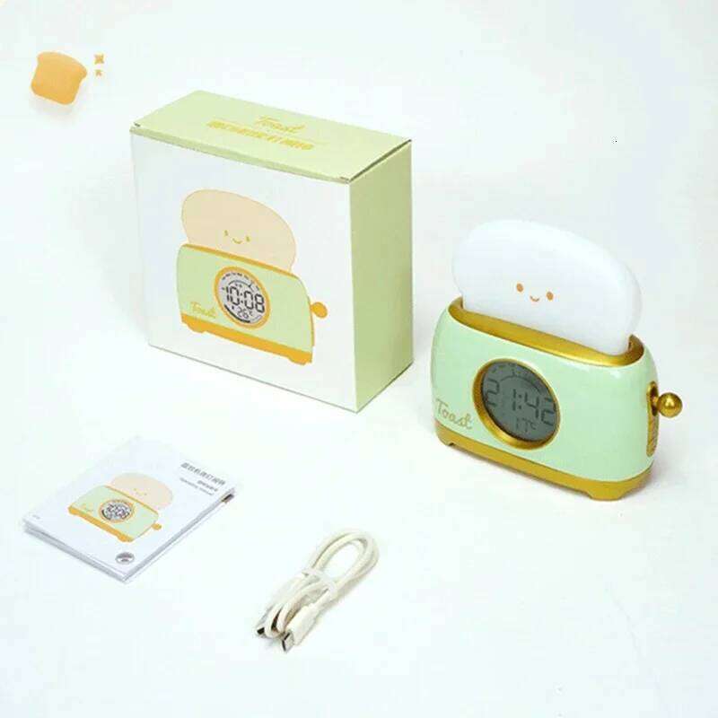 LED Deco Night Light Rechargeble Clock Bread Maker Lights Bedroom Living Room Atmosphere Home Interior Bedside Table Lamps W260130