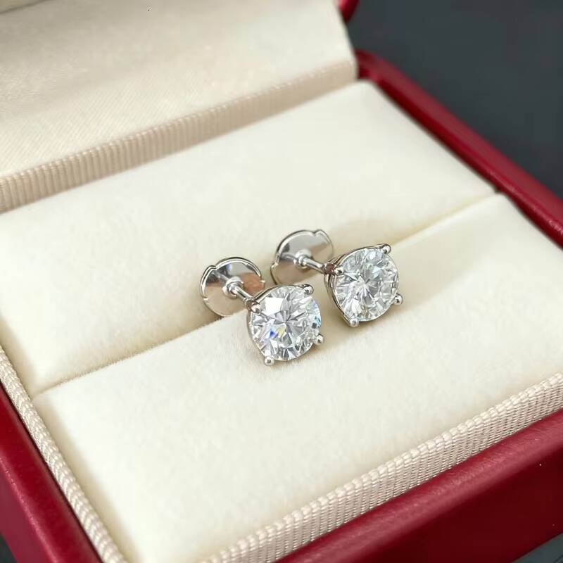 14K Solid Gold Jewelry Earrings 03ct-05ct Lab Grown Diamond Stud Earrings with CVD HPHT Diamonds