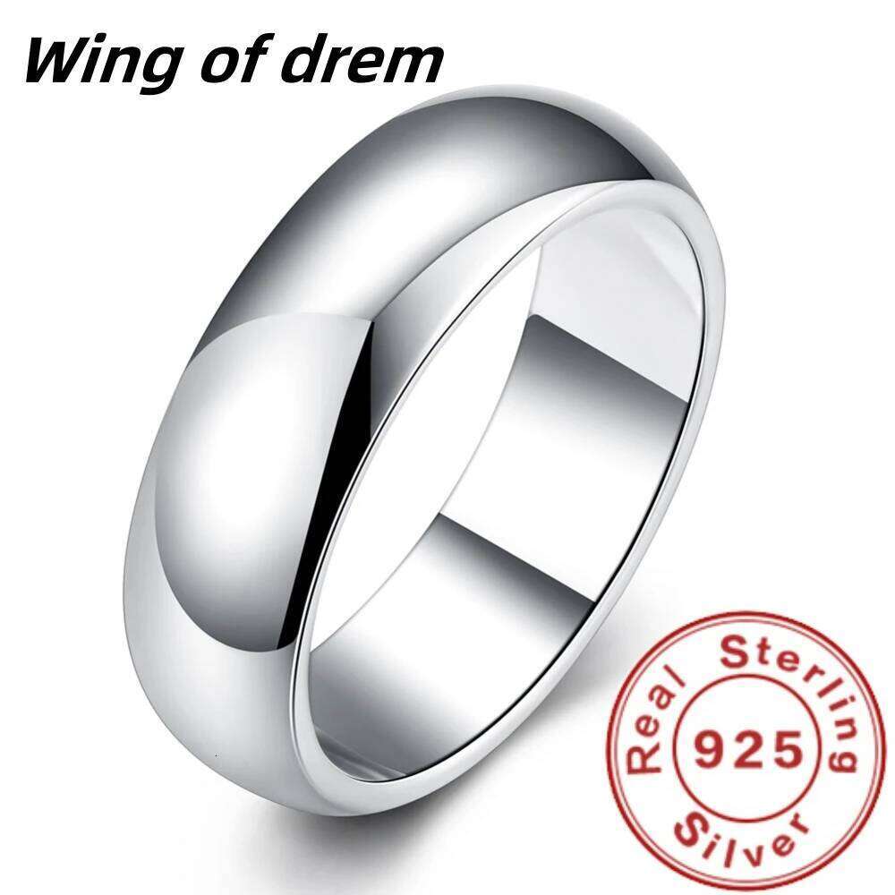 High Quality 925 Sterling Silver Fashion Simple Smooth Round Ring Party Jewelry for Women Size 5 6 7 8 9 10 11 XJ260130