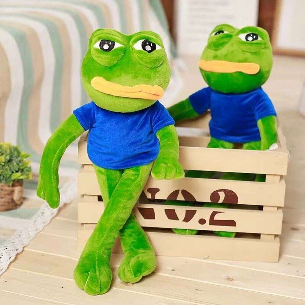 45cm Toy Soft Stuffed Pillow Magic Expression Pepe The Sad Frog Animal Plush Doll Birthday GIfts For Girls Boys Y260128