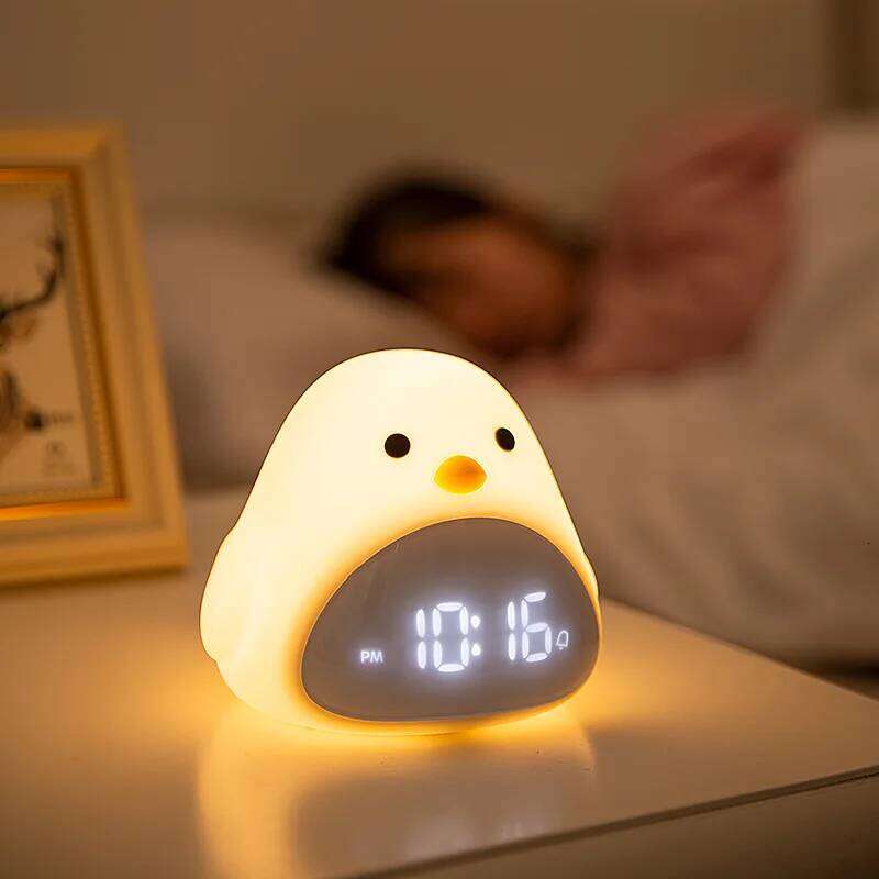 F2 Time Bird Light Alarm Clock Cartoon Cute Silicone Touch USB Bedside LED Night Lamp For Children Baby Kids Gift W260130