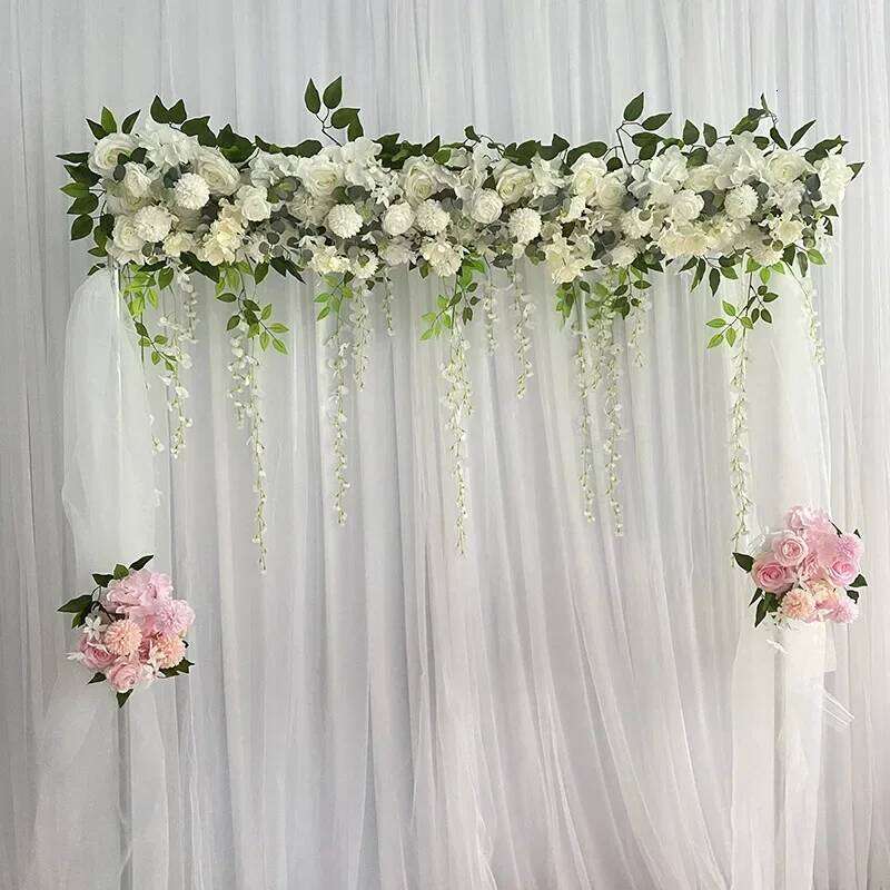 50cm DIY Wedding Wall Road Lead Simulation Peony Rose Artificial Flower Row Background Decoration Y260130
