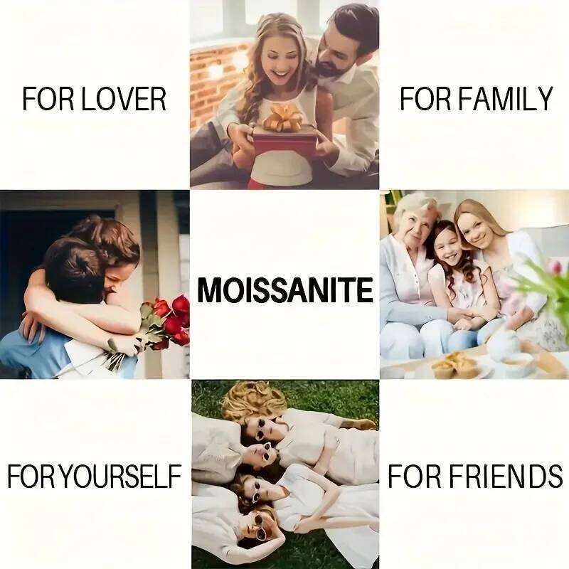 1pc S925 Silver with 4.2CT Co-ed Eternity Band Ring, Moissanite Gemstone Jewelry Gifts for Mother XJ260130