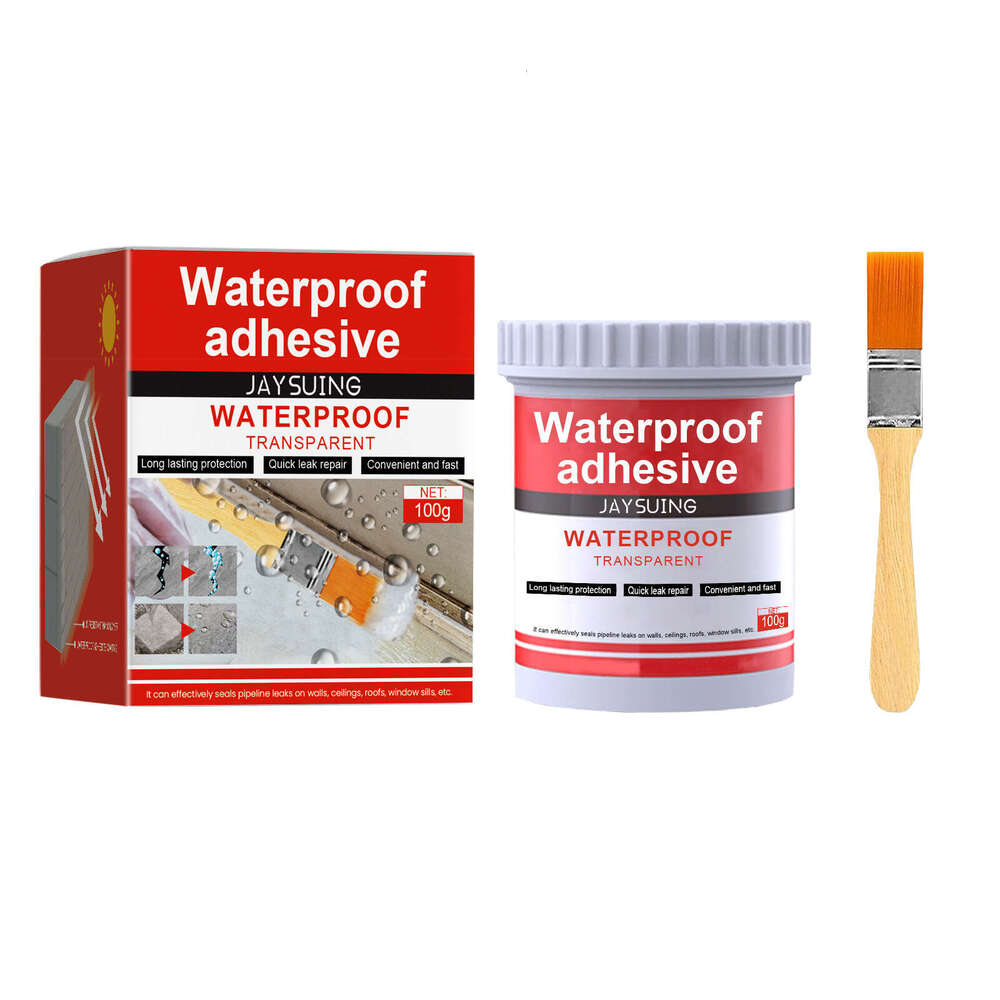 Jaysuing Transparent Waterproof Glue 100g Set for Roof, Bathroom, Kitchen Wall Waterproofing, No Tile Breaking, Leak Repair Coating S260130