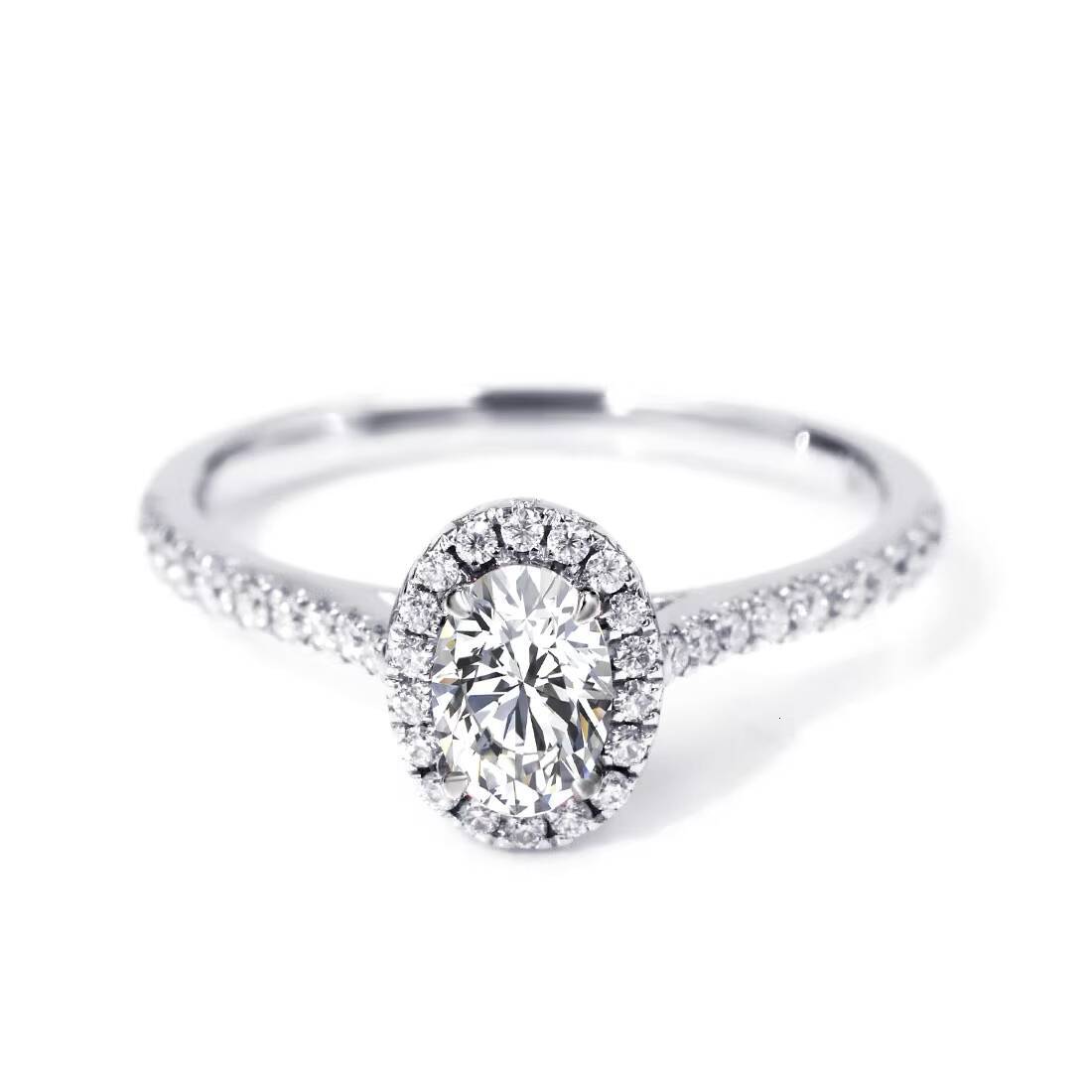 Tianyu Gems Fine Jewelry Engagement Valentine Women Wedding Mossanite Solitaire Solid White Gold Real 14k Oval Moissanite Ring