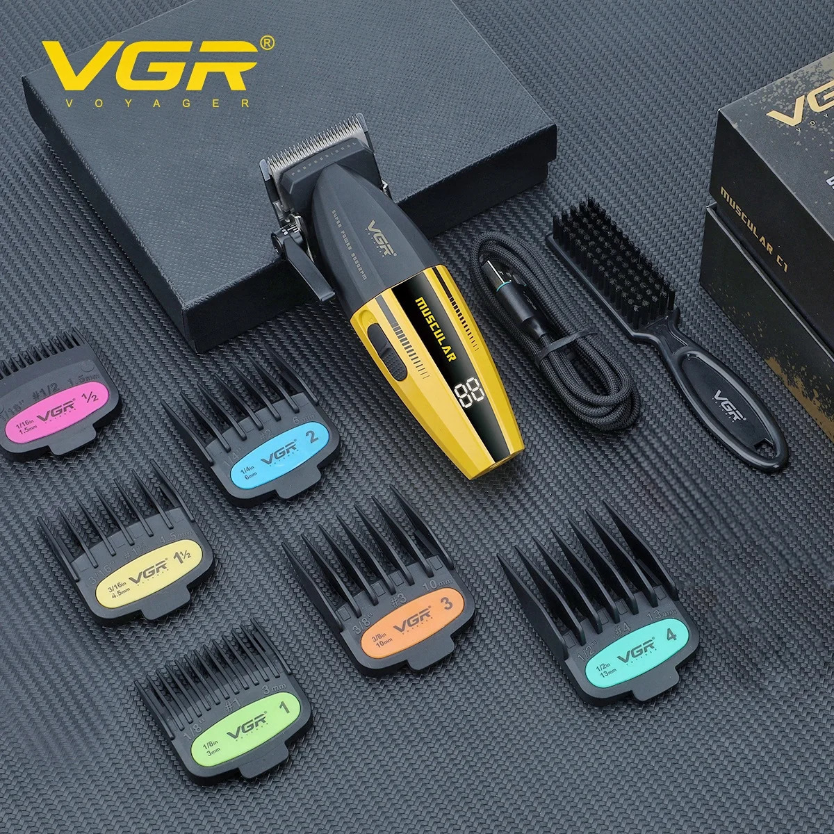 VGR Hair Clippers Professional Hair Trimmer Barber Clippers 9000 RPM Hair Cutting Machine Adjustable Trimmer for Men V-285 V-003 260129