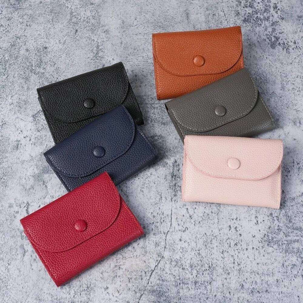 New PU Leather Short Wallet Zipper Solid Color Card Holder Mini Small Handbag Ladies Z260130