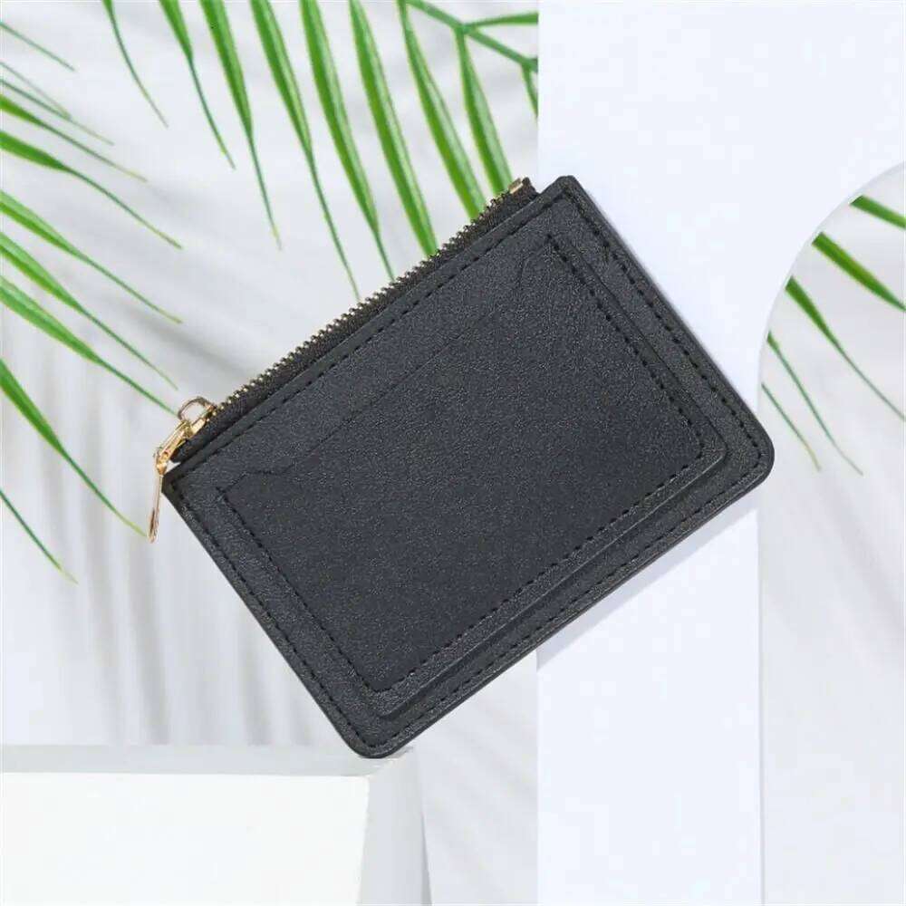 Women Mini Coin Purse PU Leather Short Wallets Card Holder Fashion Zipper Pouch Girls Money Bag Z260130