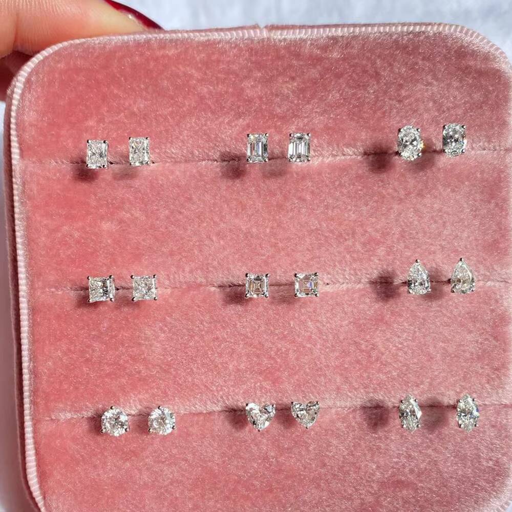 CVD/HPHT Lab Diamond Earring 14K Solid Gold Lab Grown Diamonds Fancy Cut Stud Earrings