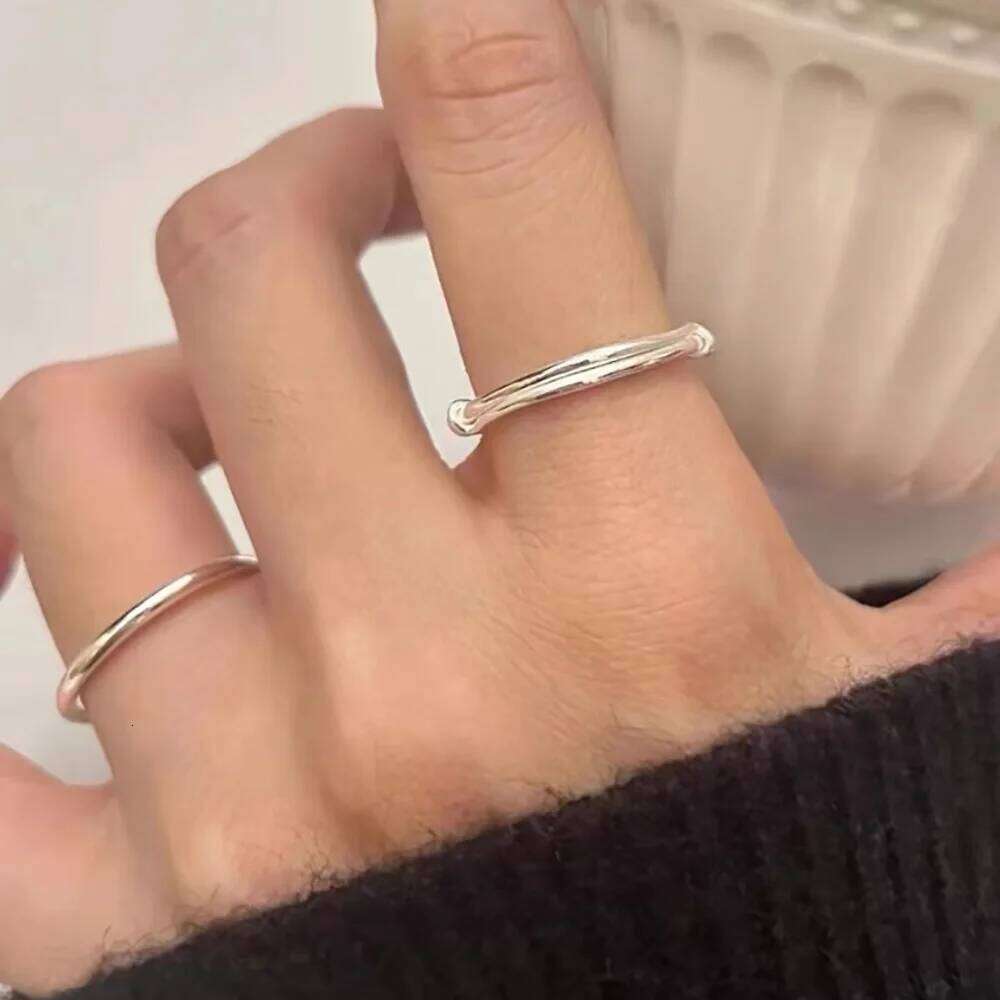 Authentic Sterling Silver 999 Minimalist Men and Women Personalized Sliding Adjustable Ring for Couples Fine Jewelry XJ260130