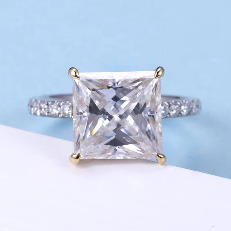 Messi Gems MSR-736 18K White Gold IGI 5CT D VS1 Princess Cut Jewelry Lab Grown Diamond Ring