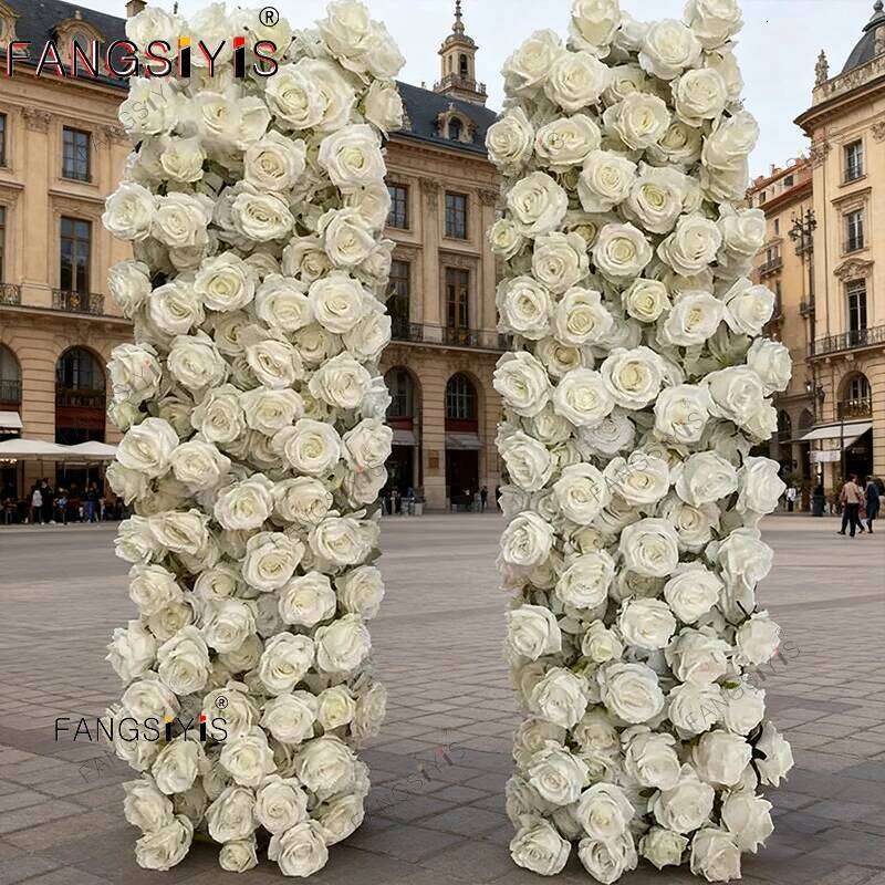 5D Rose flower Cherry blossom Arrangement Flowers Row Wedding Backdrop Arch KT Board Decor Sofa Table Runner Banquet Event Props W260130
