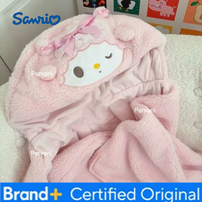Sanrio Japanese Cute Cartoon My Sweet Piano Coral Fleece Laziness Cloak Shawl Student Office Nap Air Conditioning Blanket Gift H260130