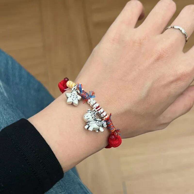 2026 New cute Little Horse bracelet, blessing men and women with continuous good luck for 26 years. Woven rope bracelet jewelry