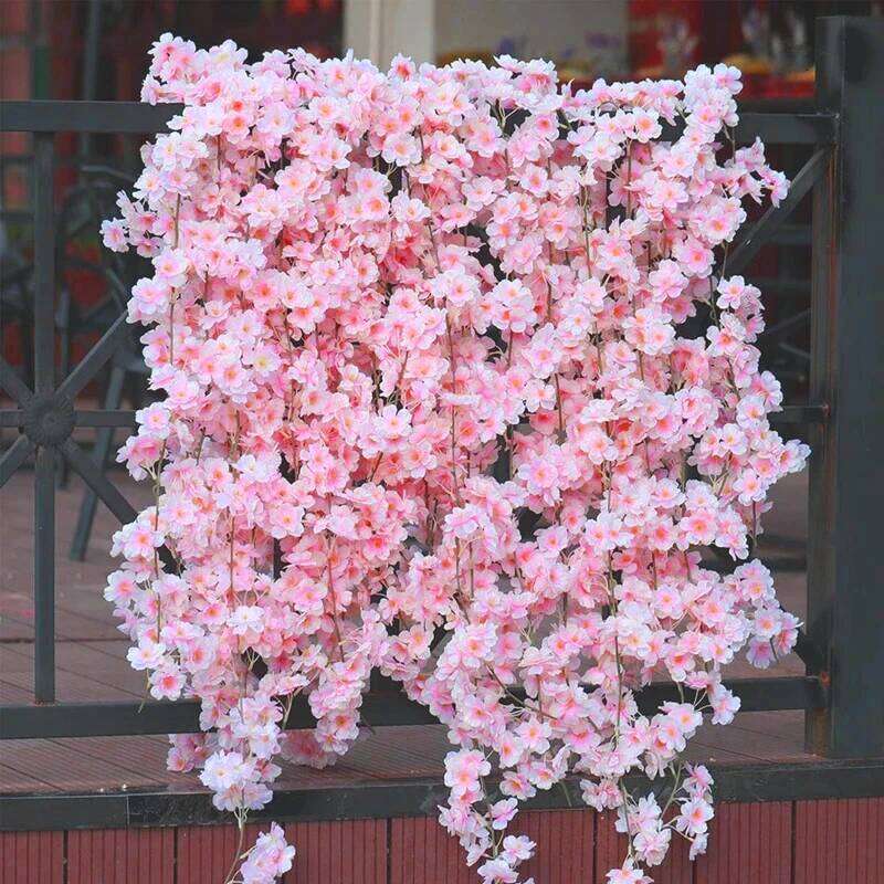 180CM Artificial Sakura Flowers Vine Wedding Garden Rose Arch Home Party Decoration Christmas Bridal Fake Silk Scrapbook Plants W260130