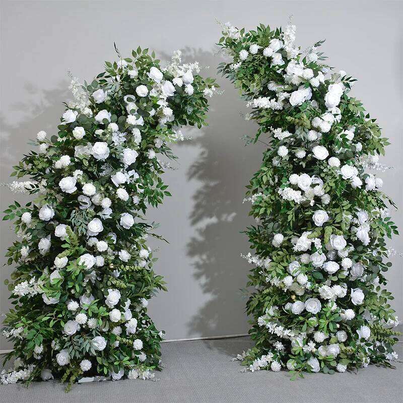 230CM New Artificial Flower Greenery Rose Horn Shaped Arch for Outdoor Proposals Stunning Romantic Decor W260130