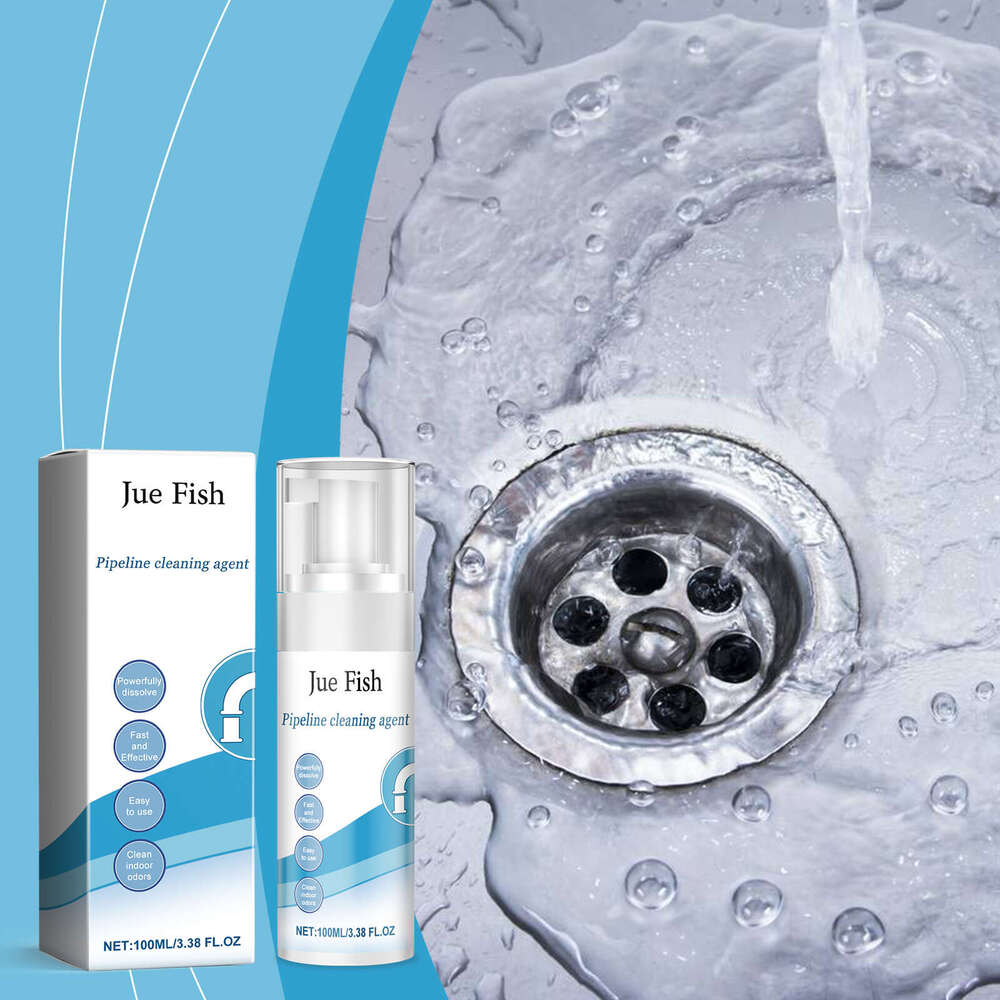 Jue-Fish Foam Spray Household Kitchen Bathroom Powerful Pipe Unclogging Maintenance Cleaning S260130