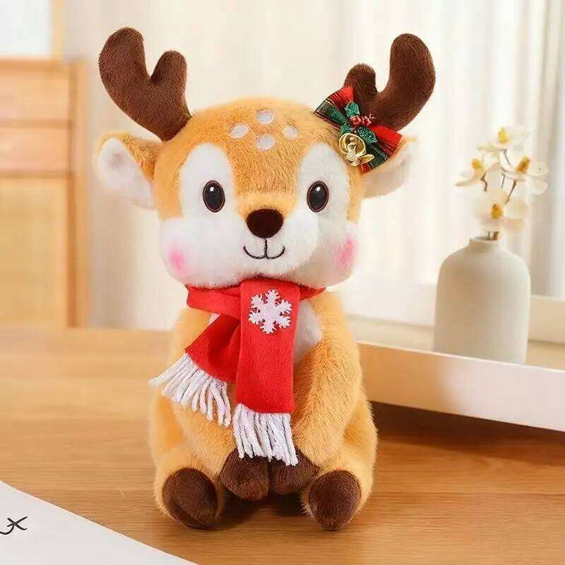 Latest Christmas Scarf, Deer Pillow, Kawaii Stuffed Plush Toy Doll, Cartoon Anime, Cute Children's Birthday Gift, Fun Doll Y260128