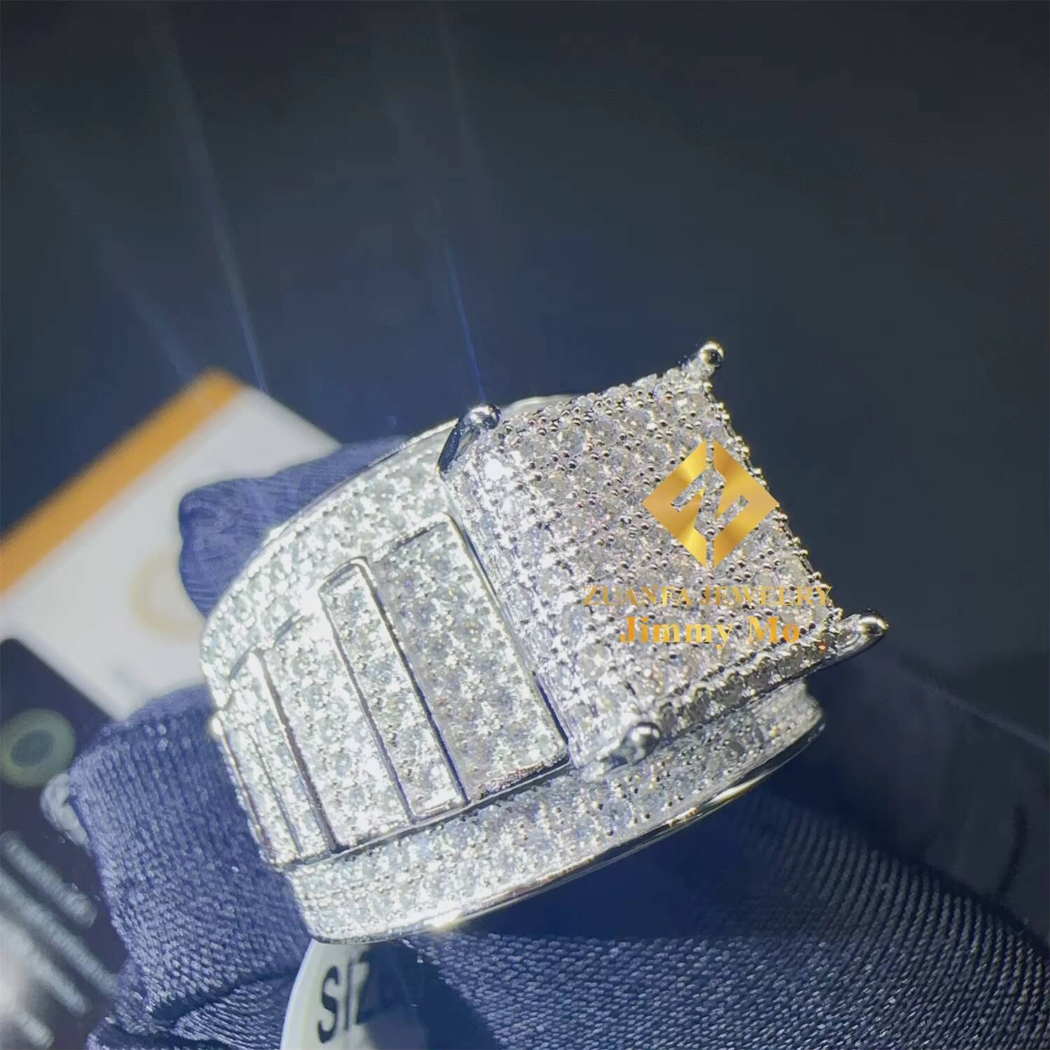 Ready to Ship GRA Certificates Low Price Classic Hip Hop Fire Jewelry Iced Out VVS1 Moissanite Shining Diamond Man Ring