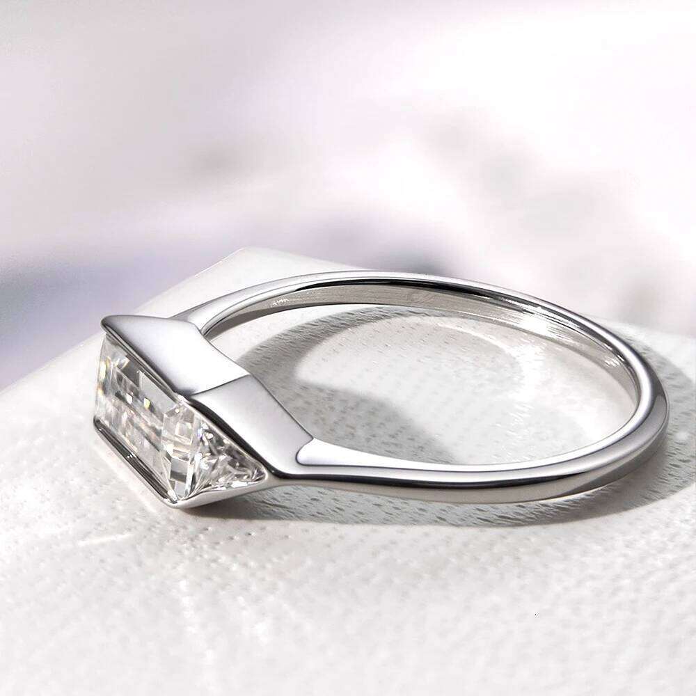 OEVAS Elegant Minimalist Full Moissanite Rings for Women S925 Sterling Silver Wedding Band Fine Jewelry Gift XJ260130