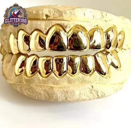 2026 new style Custom Solid Grillz Gold Grillz in Silver Vermeil 10k Gold Teeth Grillz