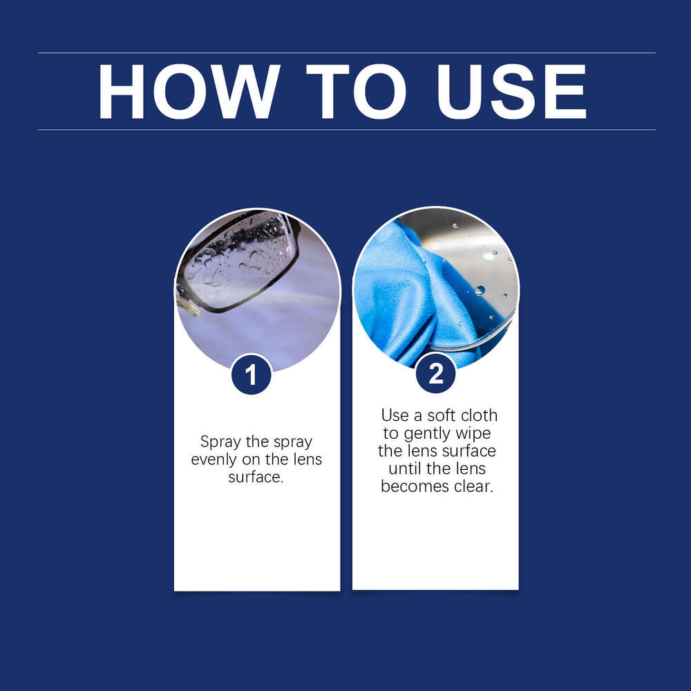 JUE FISH Anti-Fog Spray Glasses Anti-Fogging Cleaner Lenses Clear Vision Waterproof Portable Defogger S260130