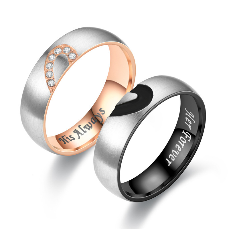 New Style Heart Her Forever His Always Couple Rings Directly from Manufacturer
