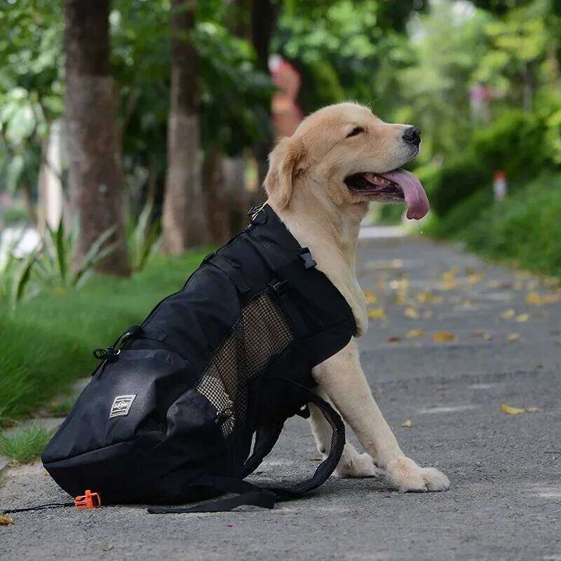 Breathable Backpack Carrier - Durable Adjustable Outdoor Hiking Dog Bag Perfect for Large Golden Retriever & Bulldog 26H0130