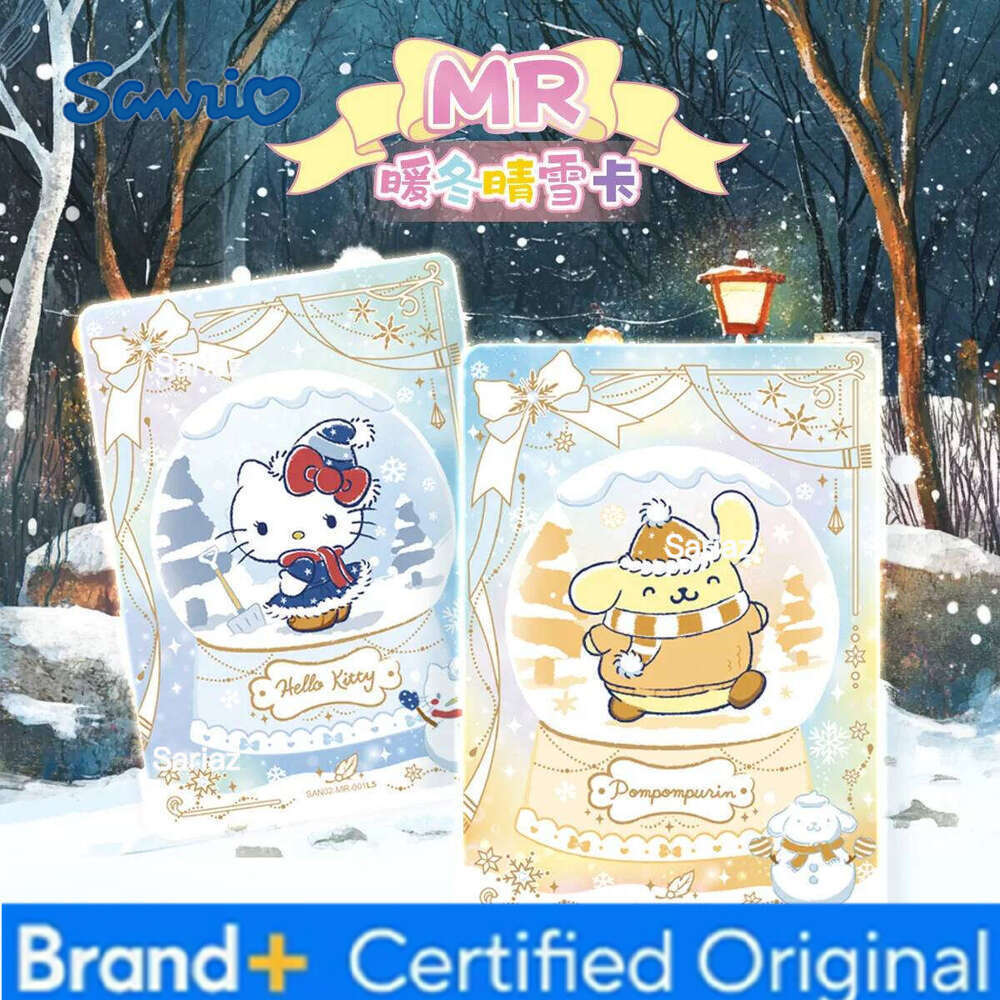 Sanrio Kayou Genuine Family Cute Dream Collection Card Warm Winter Clear Snow Cards Periphery Children Toys Birthday Gift H260130