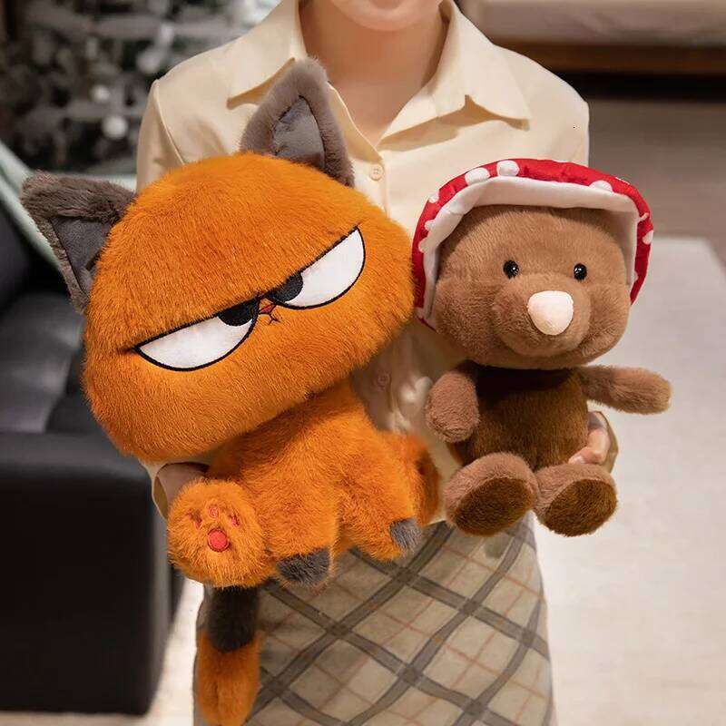 25CM Cute Orange Cat Plushie Soft Doll Kawaii Cartoon Stuffed Animals Toys Kid Birthday Halloween Gifts Home Decor Y260128