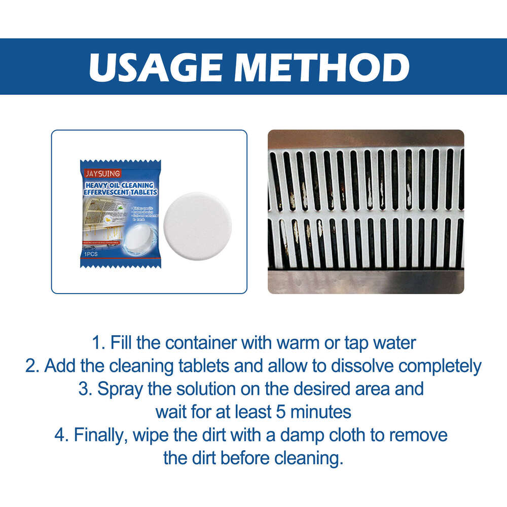 Jaysuing Box Heavy Oil Stain Cleaning Effervescent Tablets Kitchen Range Hood Stove S260130