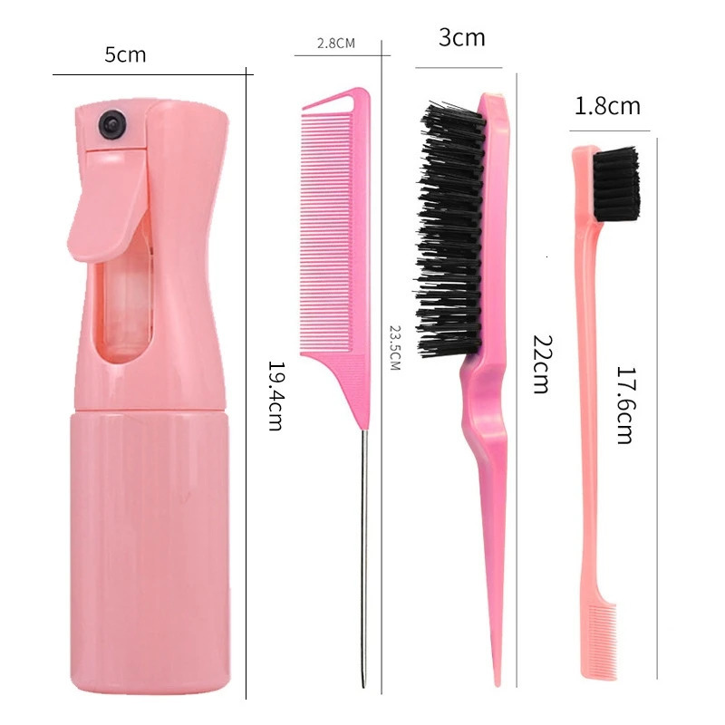 4 Piece Hair Brush Sets Pointed Tail Comb Fixed Mouse Comb Hair Pulling Needle High-Pressure Spray Bottle Salon Tools Supplies 260126