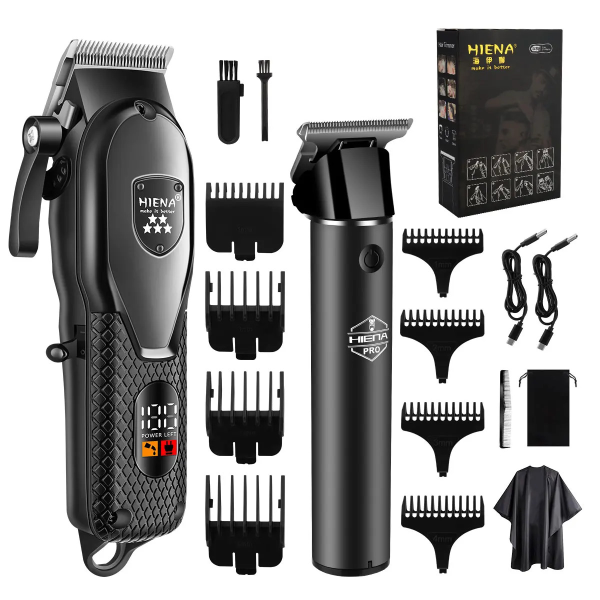 hiena Hair Clipper Kit for Men Electric Shaver Hair Trimmer Professional Cutting Machine Hair Trimmer with LCD Digital Display 260129