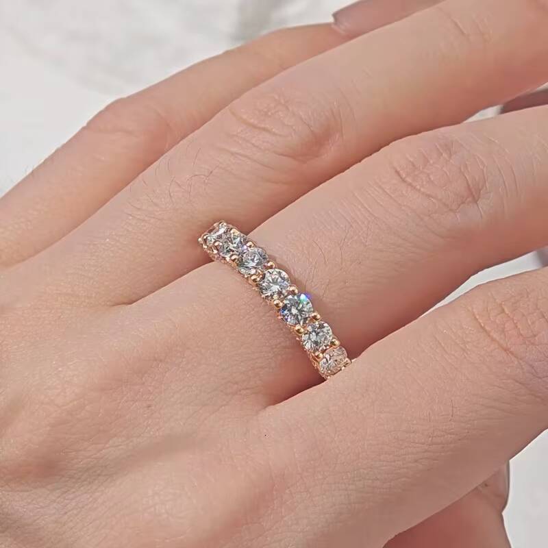 34MM DEF VVS VS Round EX Cut Diamond Jewelry Starsgem Wedding Band 18K Solid Gold HPHT CVD 10MM Lab Grown Diamond Ring