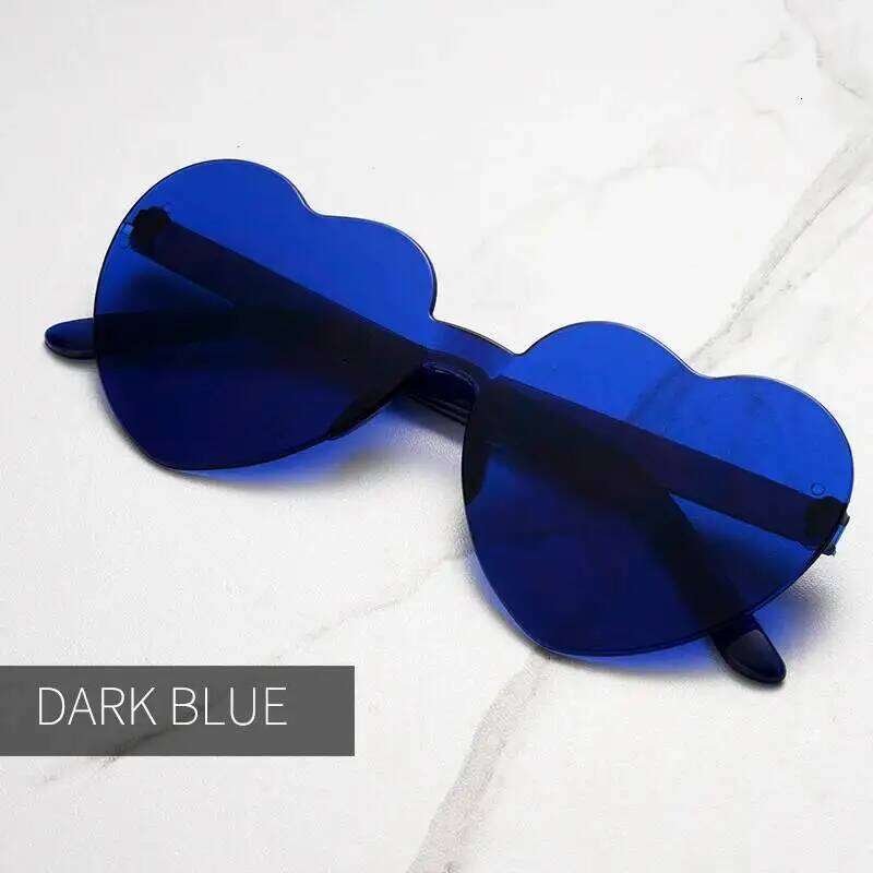 Free Shipping 2025 Color Heart Shape Ocean Personality Frameless Children's Fashion Candy Love Sunglasses H260130