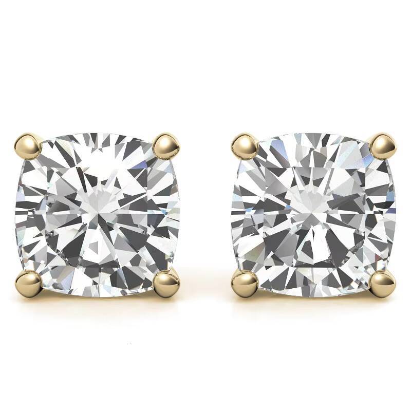 925 Sterling Silver VVS Cushion Diamond Stud Earring Certified Moissanite Earrings Men